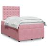 vidaXL Box Spring Bed with Mattress Pink 120x200 cm Velvet view 2
