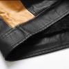 SRZYMJ Men's Leather Jacket, Yellow/Brown Retro, Black Denim Jacket, XXL view 2