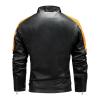 SRZYMJ Men's Leather Jacket, Yellow/Brown Retro, Black Denim Jacket, XXL view 4