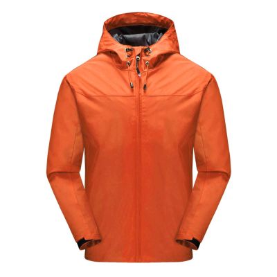 SRZYMJ Men's Waterproof Softshell Windbreaker with Hood, 4XL, Orange Ski Jacket, 3XL