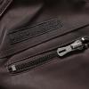 SRZYMJ Men's Coffee Leather Motorcycle Jacket with Protectors view 4