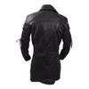 SRZYMJ Men's Black Leather Jacket, Bomber Jacket, Leather Raincoat, Hooded Sweatshirt and Cardigan view 2