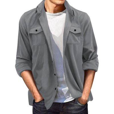 SRZYMJ Men's Leather Jacket, Gray/Black, Hooded Windbreaker Coat, Elegant Comfortable Wool Jacket, Size L Men's Suit Jacket