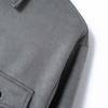 SRZYMJ Men's Leather Jacket, Gray/Black, Hooded Windbreaker Coat, Elegant Comfortable Wool Jacket, Size L Men's Suit Jacket view 2