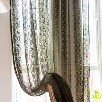 SASIGAYA Boho Crochet Lace Curtains, 2-Piece Set, 59 x 71 in, Rod Pocket