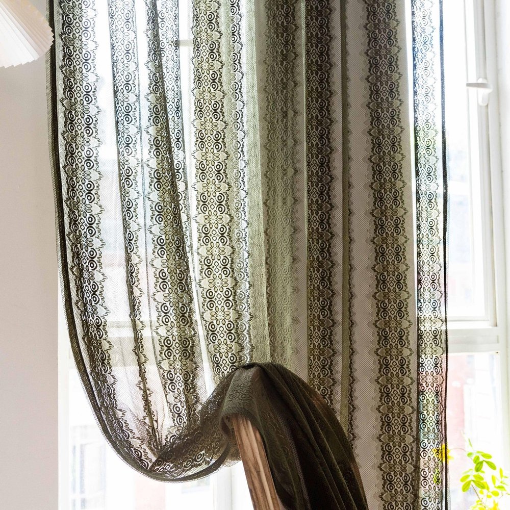 SASIGAYA Boho Crochet Lace Curtains, 2-Piece Set, 59 x 71 in, Rod Pocket