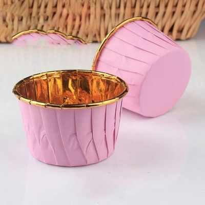 50 Pink-Gold Foil Muffin Cup Liners