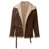 SRZYMJ Men's Khaki Slim-Fit Leather Jacket view 3