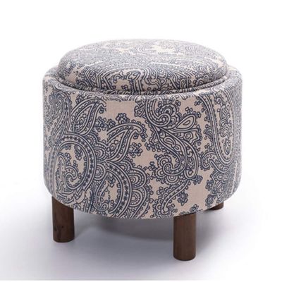 UYDJAKX Blue Star of Light Round Storage Ottoman and Footstool