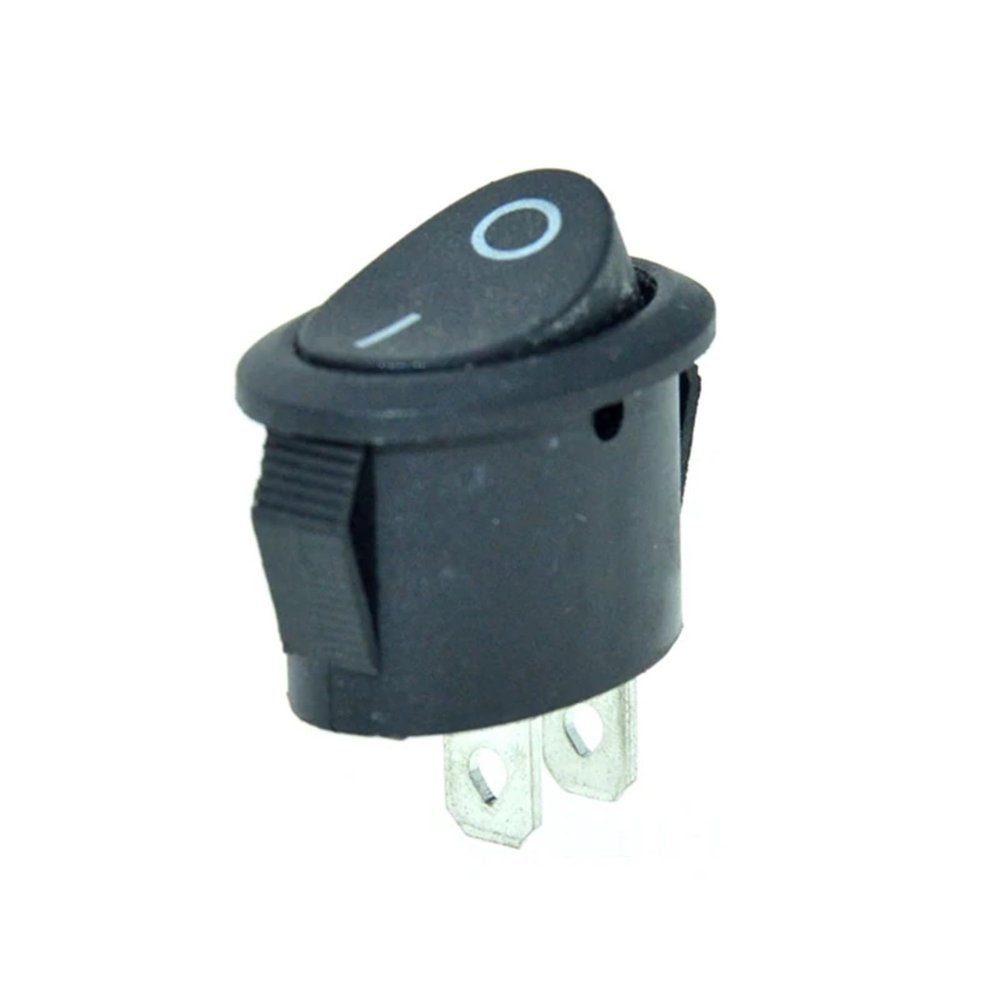 Red Black Button 2-Position/3-Position Oval Rocker Boat Switches, 2-Pin/3-Pin, SPST/SPDT, ON/OFF or ON/OFF/ON, 6A 250VAC, EKFBQBGW (Gray, Without Lamp)