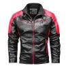 SRZYMJ Men's Red Leather Jacket, Lightweight Summer Cotton Hiking Pullover, Motorcycle Jacket, MTB Rain Jacket, Men's Corduroy Jacket view 1