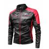 SRZYMJ Men's Red Leather Jacket, Lightweight Summer Cotton Hiking Pullover, Motorcycle Jacket, MTB Rain Jacket, Men's Corduroy Jacket view 3