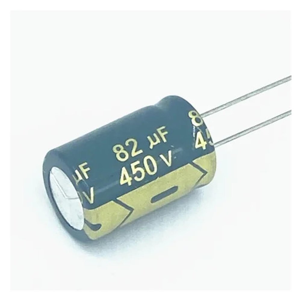 10-Pack 450 V 82 µF High-Frequency Aluminum Electrolytic Capacitors, 16 × 25 mm