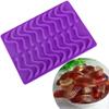 Gummy Worm Silicone Mold with 20 Cavities, Chocolate Candies, Gummy Cakes + Dropper, Purple view 2