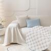 LRUPVEG Solid-Color Sofa Cover, Soft Non-Slip Washable Couch Blanket, Beige, 80 × 70 in view 1