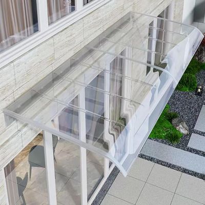 Curved Window Awning, Exterior Door Patio Awning, UV-Protected Clear Polycarbonate Cover (16 x 79 in)