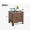 CAFIEDR Coffee Table, Wooden Nightstand with 2 Drawers, Sofa Side Table for Bedroom and Living Room, Brown view 3