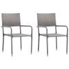 Homgoday Stackable Garden Dining Chairs, 2 Pieces, Gray Poly Rattan, Model 318719 view 1