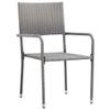 Homgoday Stackable Garden Dining Chairs, 2 Pieces, Gray Poly Rattan, Model 318719 view 2