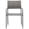 Homgoday Stackable Garden Dining Chairs, 2 Pieces, Gray Poly Rattan, Model 318719 view 3