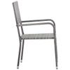 Homgoday Stackable Garden Dining Chairs, 2 Pieces, Gray Poly Rattan, Model 318719 view 4