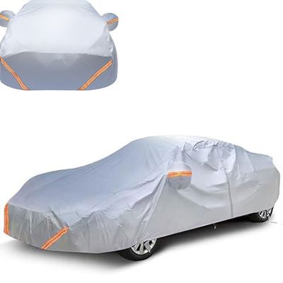 YXCMD Car Cover for BMW M5 E60/E61 Sedan/Wagon 2005–2010, All-Weather, Waterproof, UV-Resistant, Windproof (Silver)