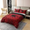 100% Cotton Spider Duvet Cover Set, Spiderweb Damask, Black and Red Gothic Boho Bedding view 3