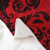 100% Cotton Spider Duvet Cover Set, Spiderweb Damask, Black and Red Gothic Boho Bedding view 4