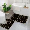 EYLOZS 2-Piece Bathroom Rug Set, Washable Non-Slip Bath and Toilet Mats, Soft Absorbent, Golden Dog Paw Print view 1