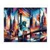 ZHXXFD Paint by Numbers New York Landscape with Frame, 40 x 50 cm DIY Acrylic Painting Kit view 1