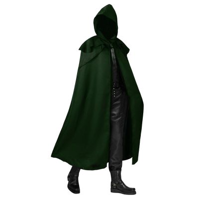 WAZHAKU Medieval Hooded Cloak for Women and Men, Wizard, Viking, Halloween, Carnival and Cosplay Cape