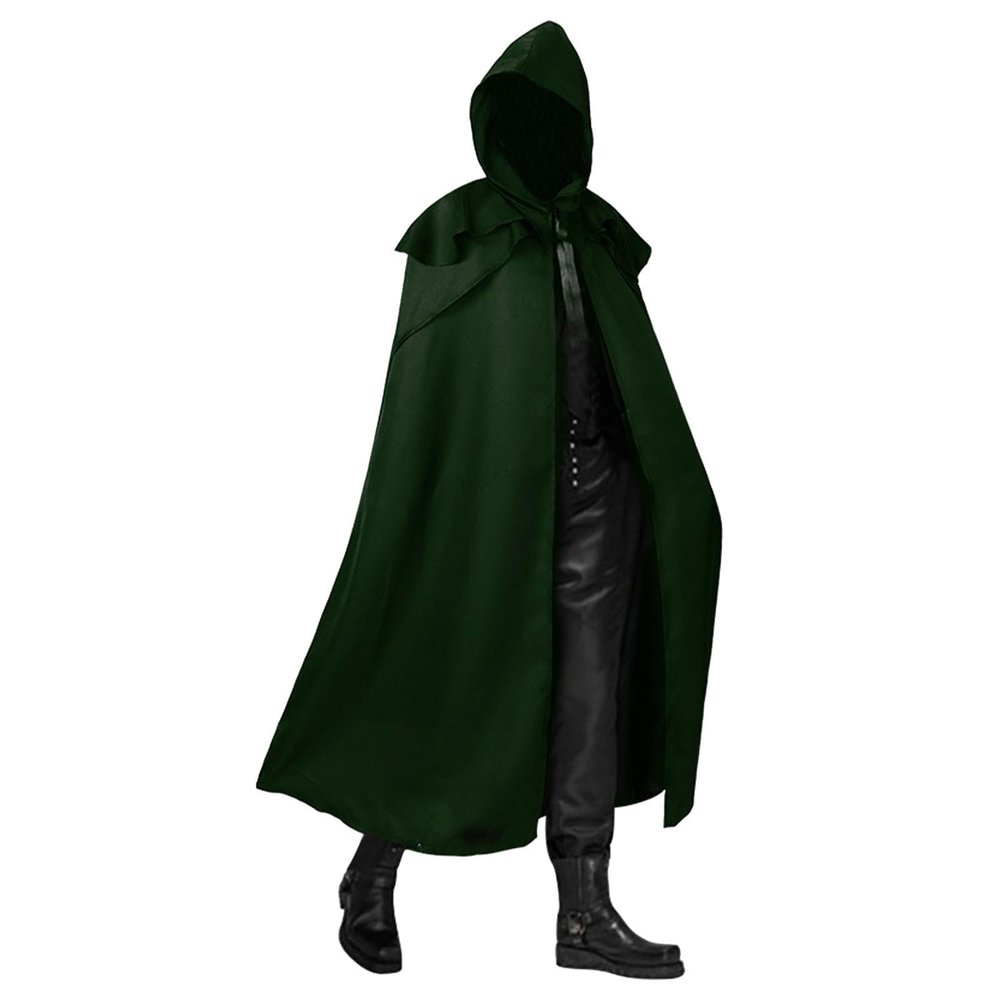 WAZHAKU Medieval Hooded Cloak for Women and Men, Wizard, Viking, Halloween, Carnival and Cosplay Cape