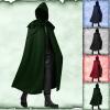 WAZHAKU Medieval Hooded Cloak for Women and Men, Wizard, Viking, Halloween, Carnival and Cosplay Cape view 2
