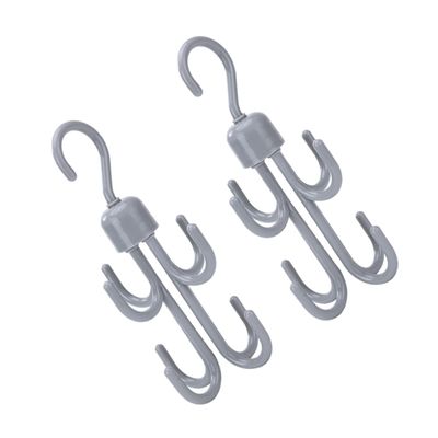 Hohopeti 360° Rotating Closet Hooks, 2-Pack, Gray