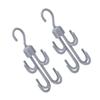 Hohopeti 360° Rotating Closet Hooks, 2-Pack, Gray view 1