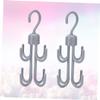 Hohopeti 360° Rotating Closet Hooks, 2-Pack, Gray view 2