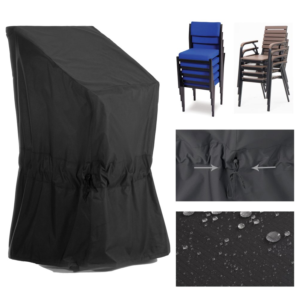 F&J Outdoors Garden Chair Cover for Stacked Chairs, 69 x 86 x 76/104 cm, Waterproof