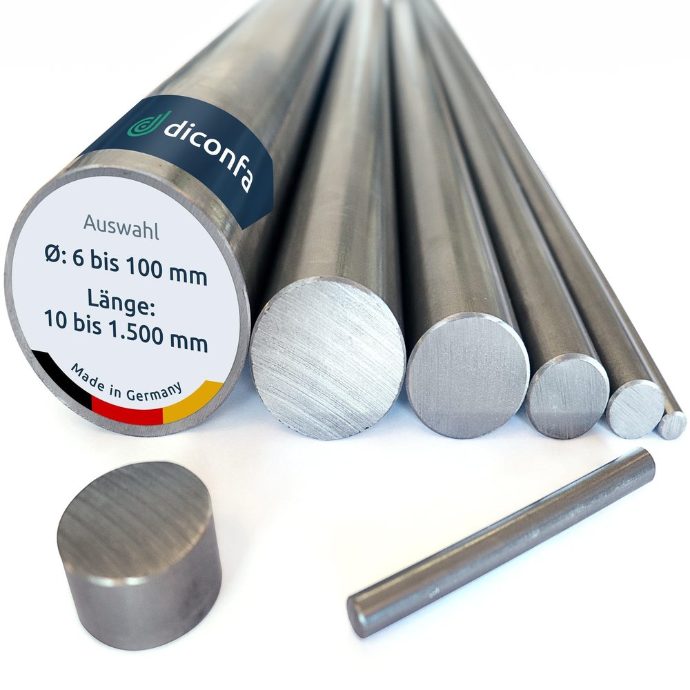 DICONFA Round Steel S355 J2+C, 60 mm x 700 mm, Drawn Bright Steel h9, ST 52 K / 1.0579