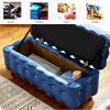 Generic Velvet Ottoman Bench with Storage view 2
