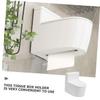 White Wall-Mounted Tissue Box Holder, Large Capacity, ABS view 4