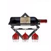 Wall-Mounted Wine Rack with Glass Holder, Black Metal view 1