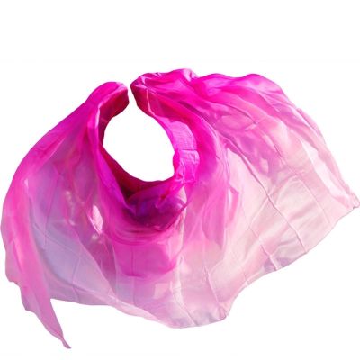 LSYHHXC Handmade Dyed Silk Veil for Dance, Color 4, XL 300 × 114 cm