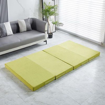 Portable Folding Mattress for Camping and Travel, Floor Mat Topper with Washable Cover, Guest Bed in a Box, Space-Saving, Green (200 x 60 x 8 cm)