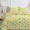 All-Season Reversible Duvet 135 x 200 cm with Colorful Stars, Light Yellow, 200 GSM, 1 Pillowcase view 1