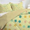 All-Season Reversible Duvet 135 x 200 cm with Colorful Stars, Light Yellow, 200 GSM, 1 Pillowcase view 4