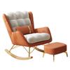 FZZIBQYR Mid-Century Upholstered Rocking Chair with Lumbar Pillow view 1