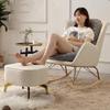FZZIBQYR Mid-Century Upholstered Rocking Chair with Lumbar Pillow view 2