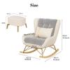 FZZIBQYR Mid-Century Upholstered Rocking Chair with Lumbar Pillow view 3