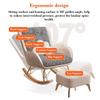 FZZIBQYR Mid-Century Upholstered Rocking Chair with Lumbar Pillow view 4
