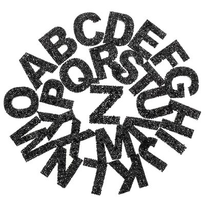 VILLFUL 26-Piece Self-Adhesive Black Rhinestone Letter Stickers
